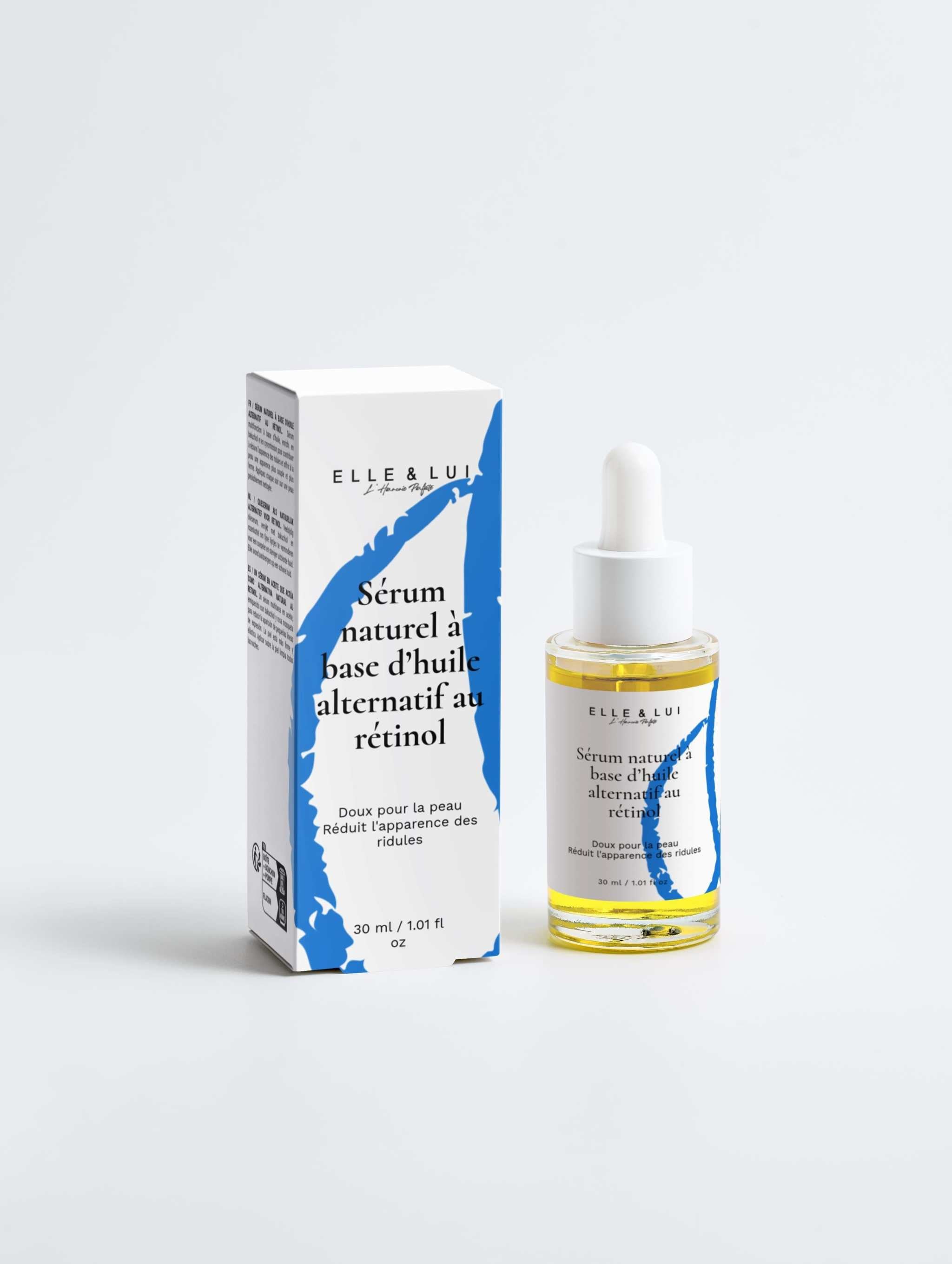 Boîtier de collection Boost Serum avec sérum naturel à l'huile alternative au rétinol pour peau éclatante et anti-rides