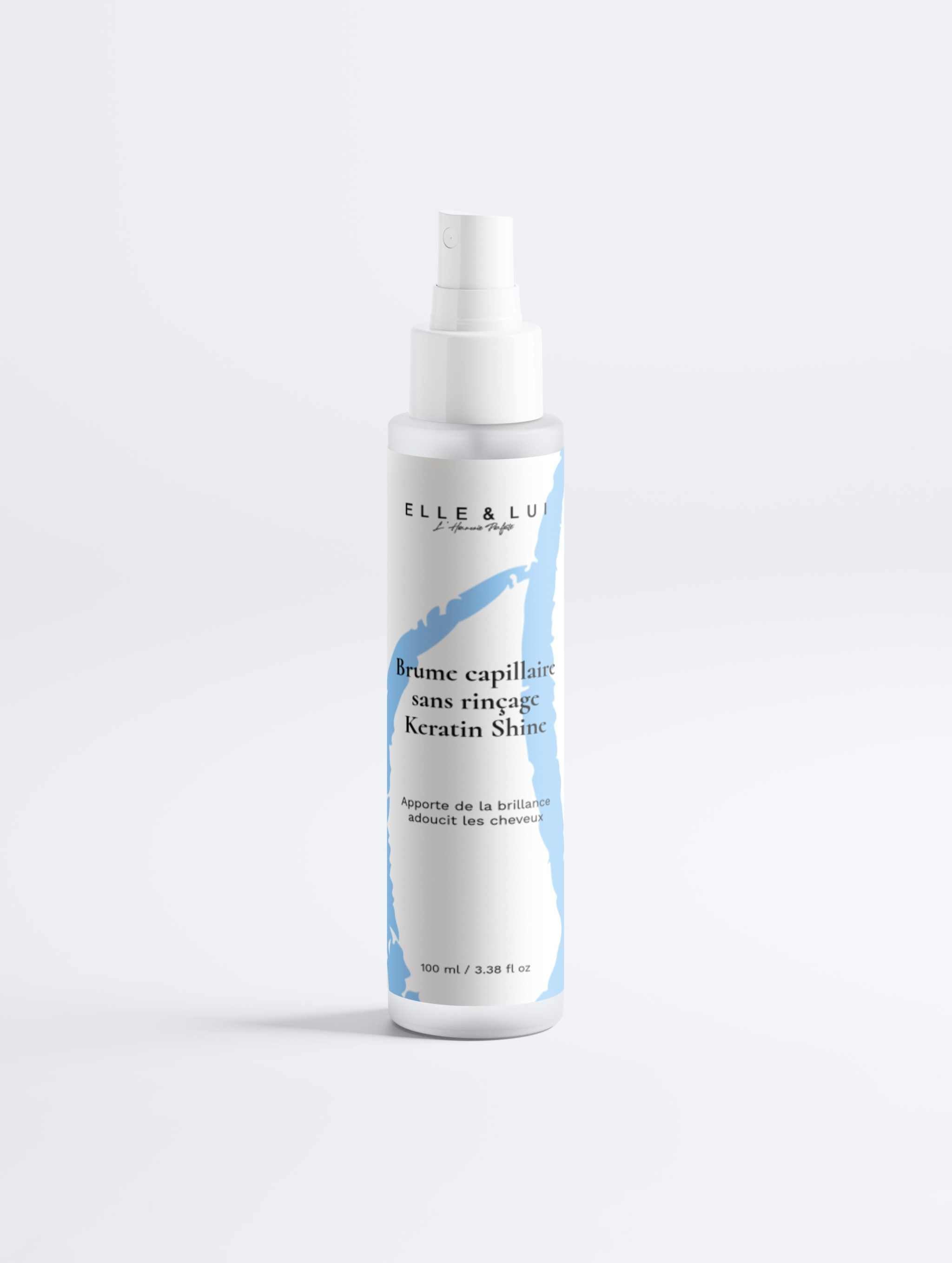 Brume capillaire sans rinçage Keratin Shine pour cheveux doux, brillants et renforcés